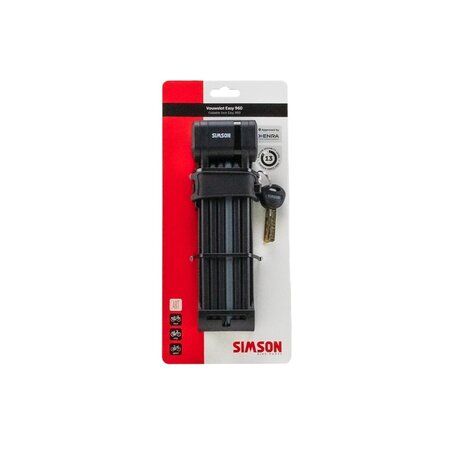 Simson Vouwslot Easy 960 96 cm Zwart - ART-2 keurmerk - Inclusief houder