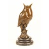 Bronze sculpture of a long-eared owl