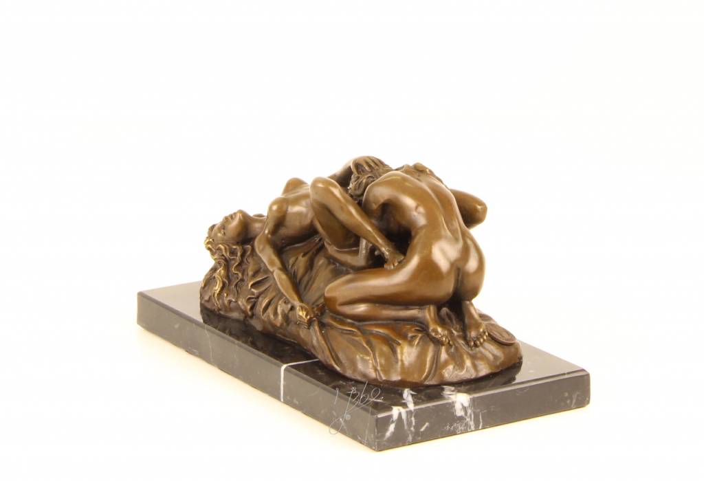 Bronze sculpture of a lesbian couple making love | YourBronze.com