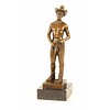 Bronze sculpture of a nude cowboy