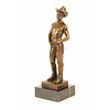 Bronze sculpture of a nude cowboy