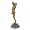 Bronze sculpture of a nude male posing