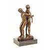 Bronze sculpture of a gay couple standing back to back