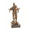 Bronze sculpture of a gay couple standing back to back