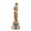 Bronze sculpture of a female in a long dress