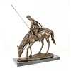 Bronze sculpture of a soldier on horseback