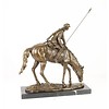 Bronze sculpture of a soldier on horseback