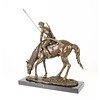 Bronze sculpture of a soldier on horseback