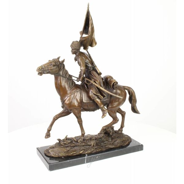  Bronze sculpture of an armed Cossack on horseback