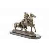 Bronze sculpture of a hunter on a horseback