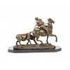 Bronze sculpture of a hunter on a horseback