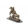 Bronze sculpture of a hunter on a horseback