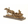 Bronze sculpture of a horse drawn sleigh