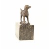 Bronze sculpture of a standing dog