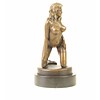 Bronze sculpture of a kneeling female nude in stockings and high heels