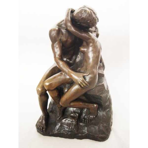  A bronze sculpture of 'The 'Kiss' after Rodin