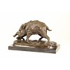 A bronze sculpture of a wild boar