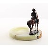 A bronze figurine of Napoleon on horseback ashtray