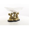 A bronze mounted glass bowl with cherubs