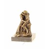 A small bronze sculpture of 'The Kiss' after Rodin