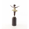 A bronze sculpture of a young ballerina