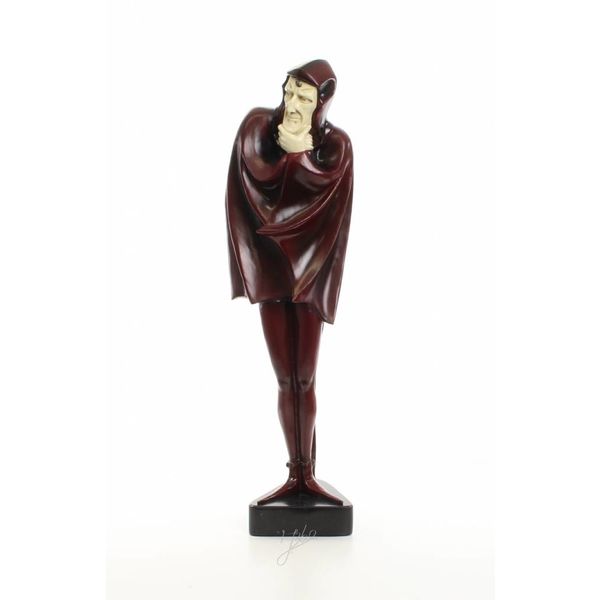  Groot bronzen sculptuur van Mephistopheles de demoon