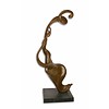 Modernist bronze sculpture of a naked female ribbon dancer