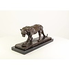 Bronze sculpture of a hunting panther