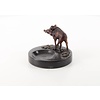 A bronze wild boar ashtray