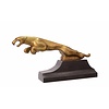 Large bronze sculpture of a leaping jaguar