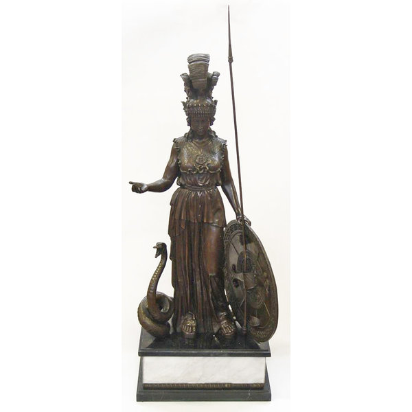  Een bronzen beeld van Athena Parthenos
