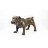 Een groot bronzen beeld van een Engelse bulldog