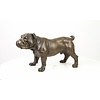 A bronze sculpture of a standing English Bulldog