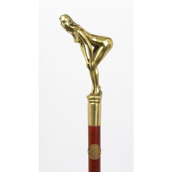  A walking stick with female nude bronze grip