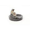 A hunting hound mounted on a marble ashtray