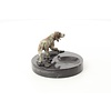 A hunting hound mounted on a marble ashtray