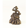 A bronze table bell of a lady with basket