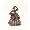 A bronze table bell of a lady with basket