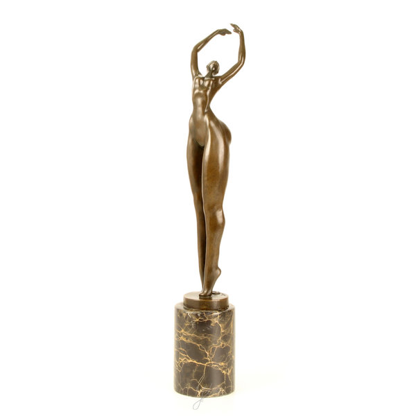  A Modernist style bronze sculpture of a female nude