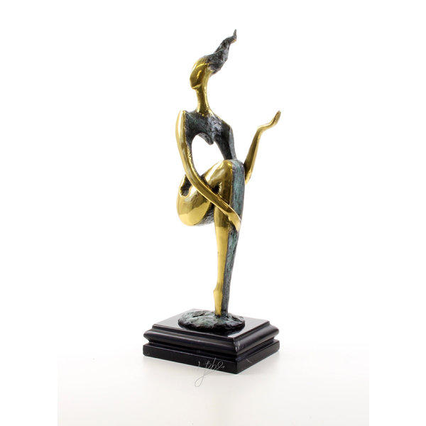  A bronze sculpture of a Modern art female nude