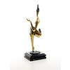 A bronze sculpture of a Modern art female nude