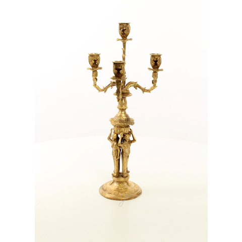 A gilt bronze candelabra set