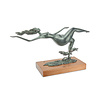 A Modernist bronze sculpture of a nude female swimming