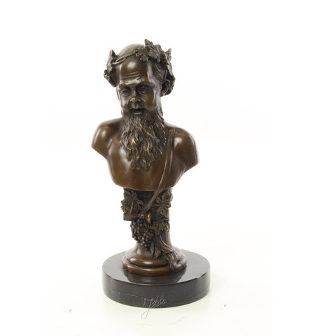 Bronze Bacchus bust