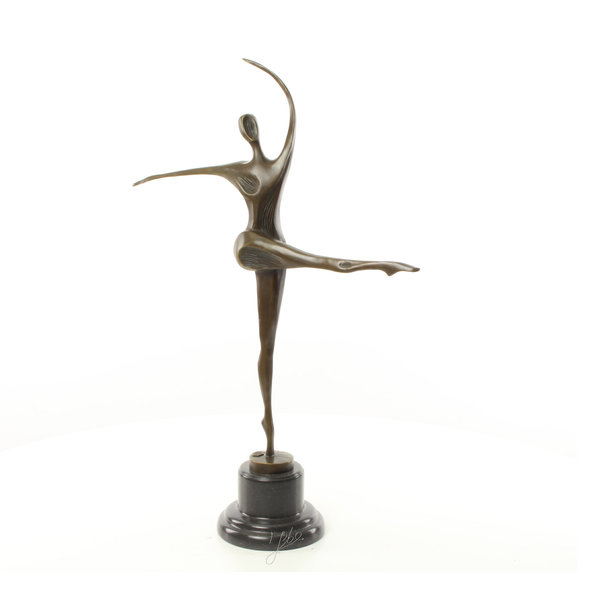  Bronzen sculptuur van een Modernistisch danseres