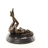 Bronze sculpture of a masturbating nude female