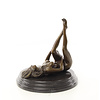 Bronze sculpture of a masturbating nude female