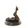 Bronze sculpture of a masturbating nude female