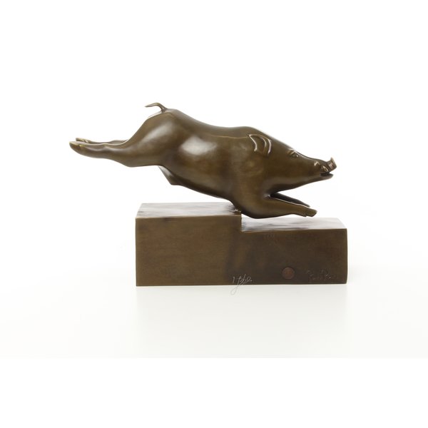  Art Deco bronze sculpture of a wild boar