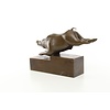 Art Deco bronze sculpture of a wild boar